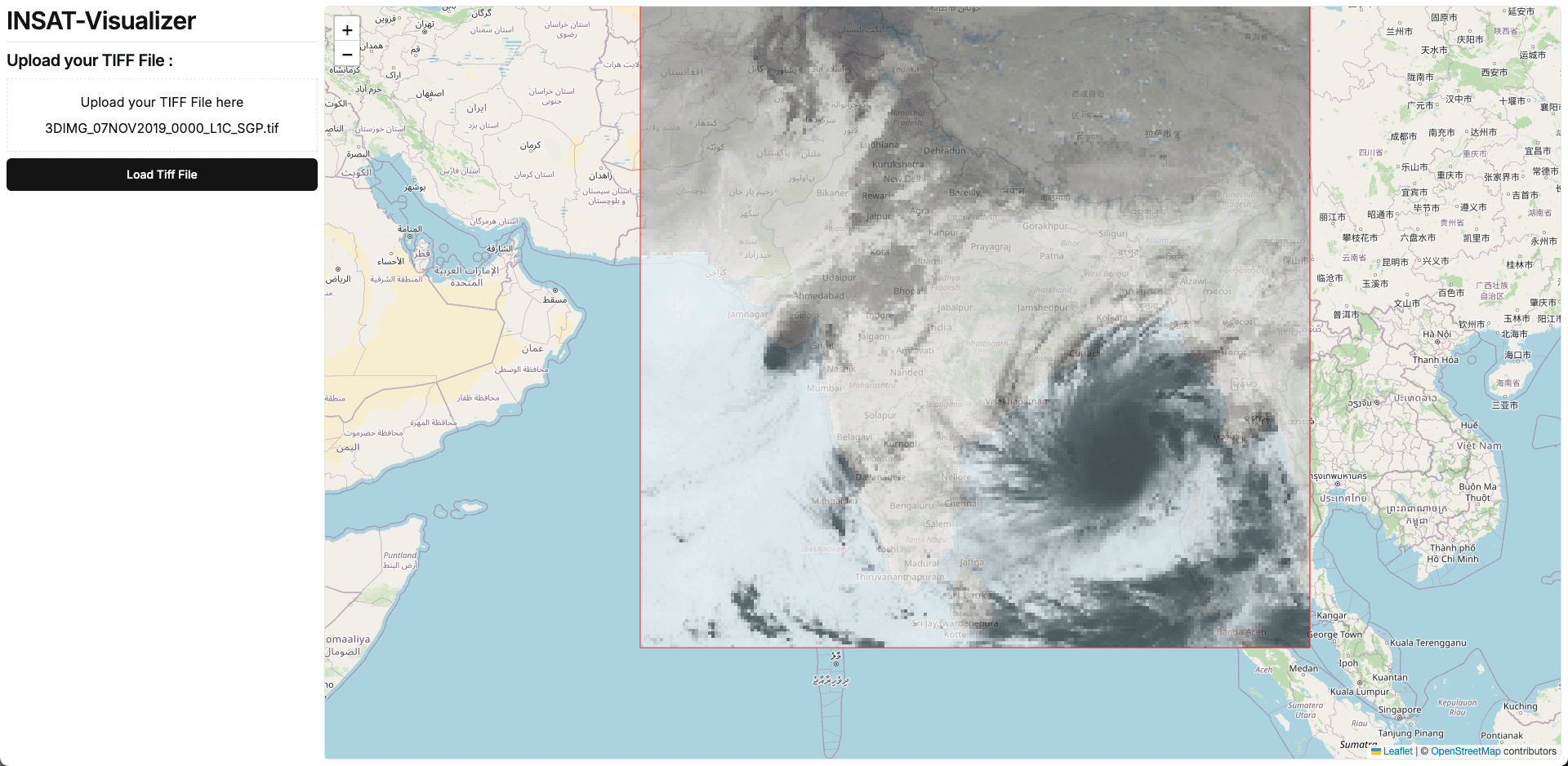 that swirl over the bay of bengal is a cyclone, from the INSAT-3D satellite data